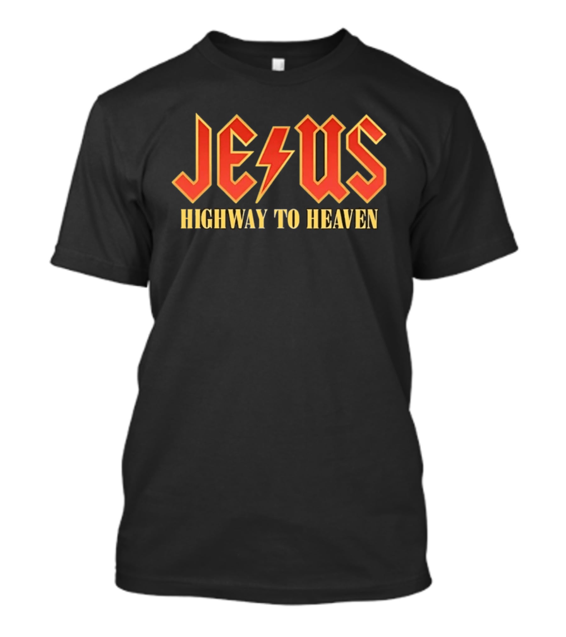 Jesus Highway To Heaven Lightning Bolt Christian Faith T-Shirt