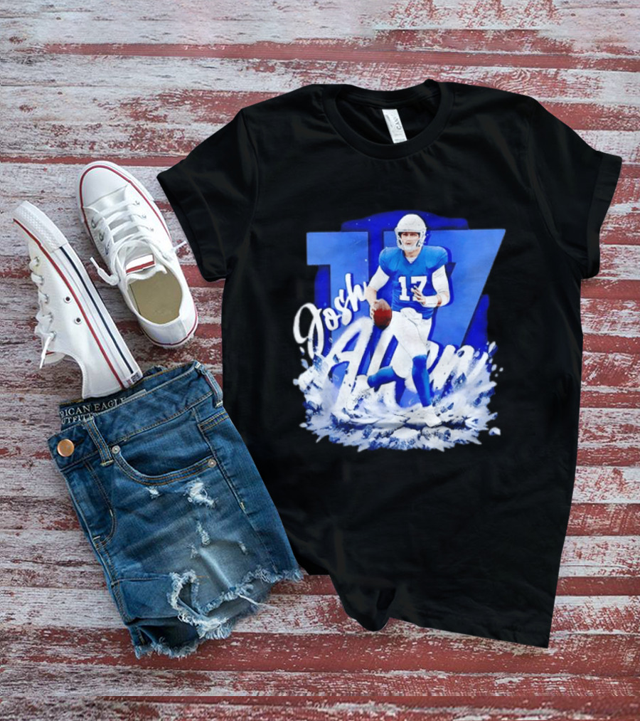 Josh Allen 17 Buffalo Bills Quarterback Snow Wave T-Shirt