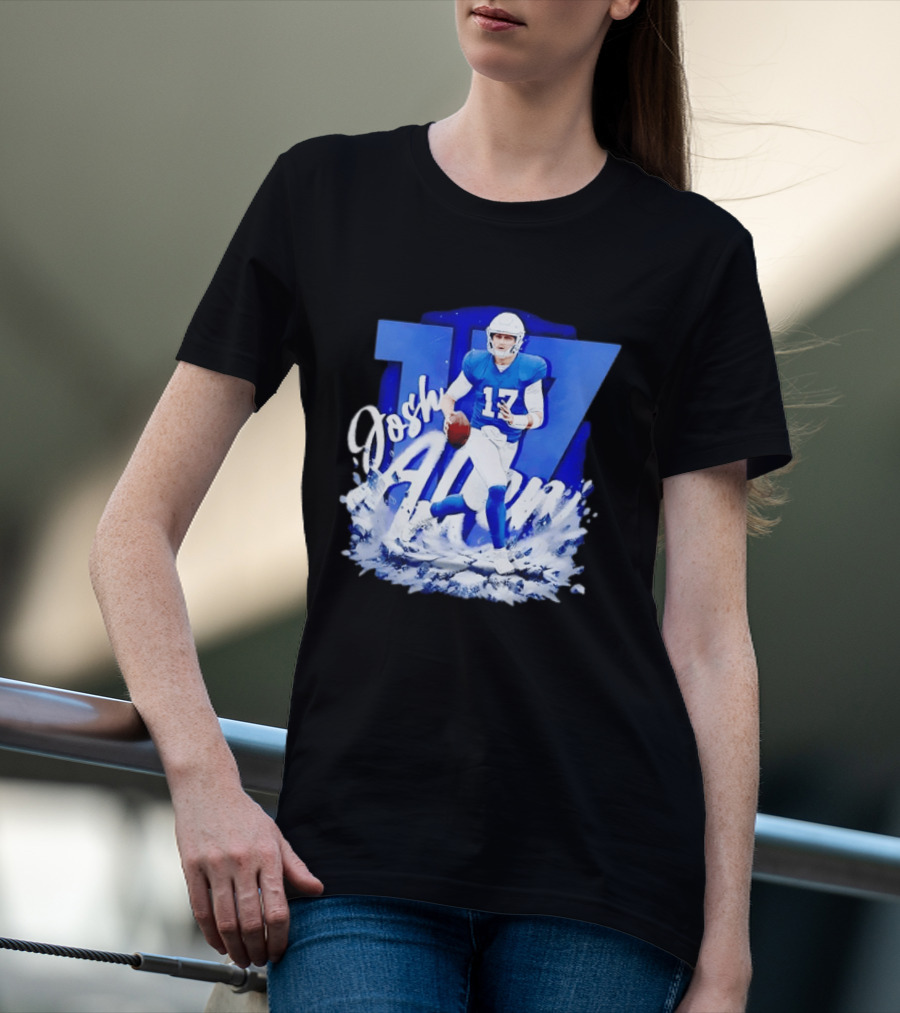 Josh Allen 17 Buffalo Bills Quarterback Snow Wave T-Shirt