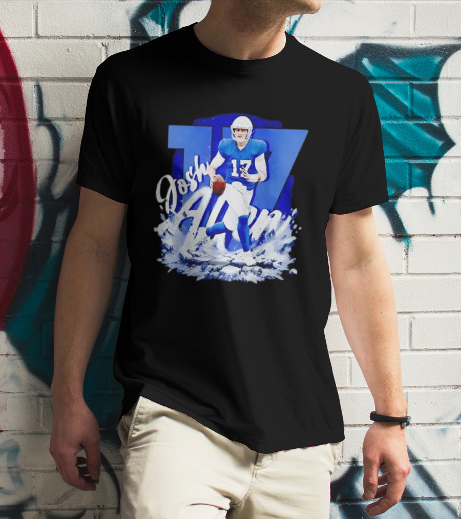 Josh Allen 17 Buffalo Bills Quarterback Snow Wave T-Shirt