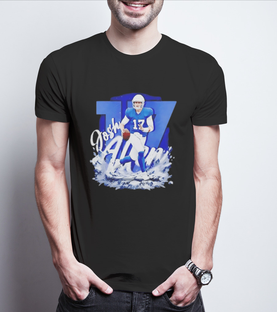 Josh Allen 17 Buffalo Bills Quarterback Snow Wave T-Shirt