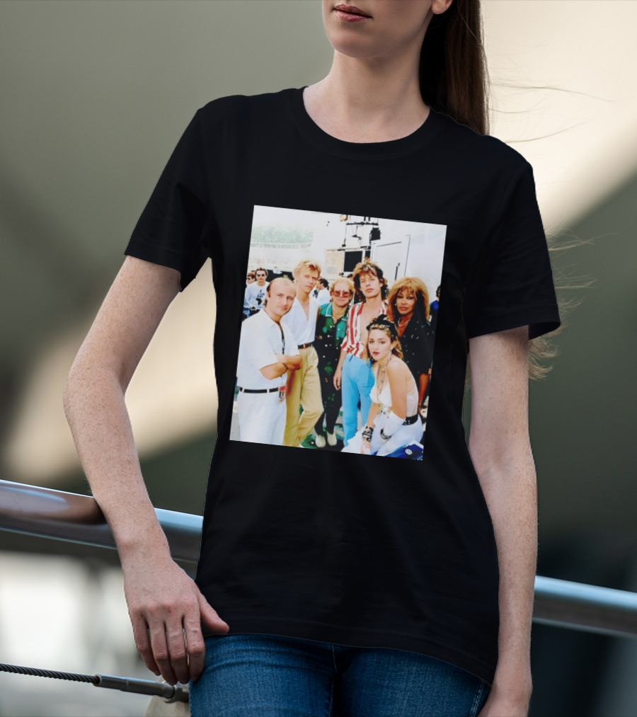 Live Aid Legends Phil Collins Mick Jagger Madonna And Tina Turner T-Shirt