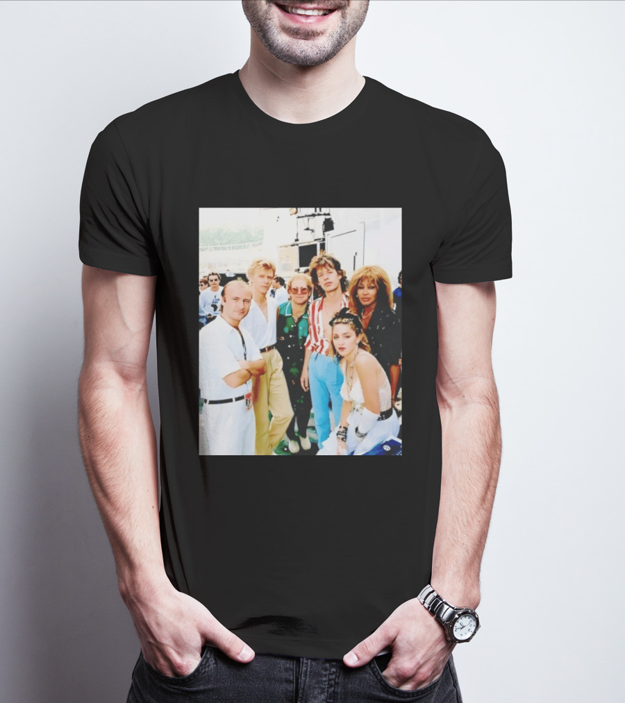 Live Aid Legends Phil Collins Mick Jagger Madonna And Tina Turner T-Shirt