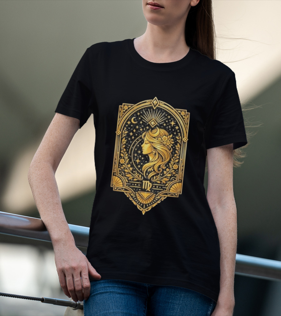 Virgo Goddess Zodiac Symbol Astrology Art Nouveau T-Shirt
