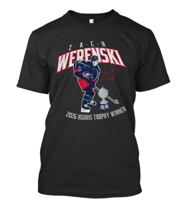Zach Werenski Columbus Hockey 2026 Norris Trophy Winner T-Shirt