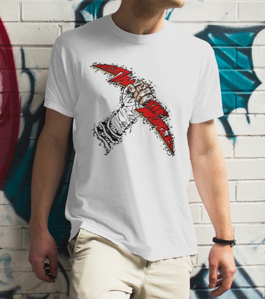 MMA Fighter Fist Power Justin The World Red And Black T-Shirt
