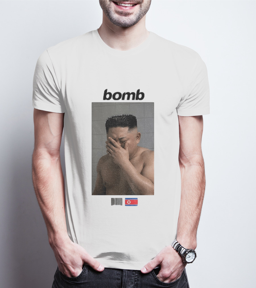 Kim Jong Un Bomb Meme Bathroom North Korea Flag T-Shirt