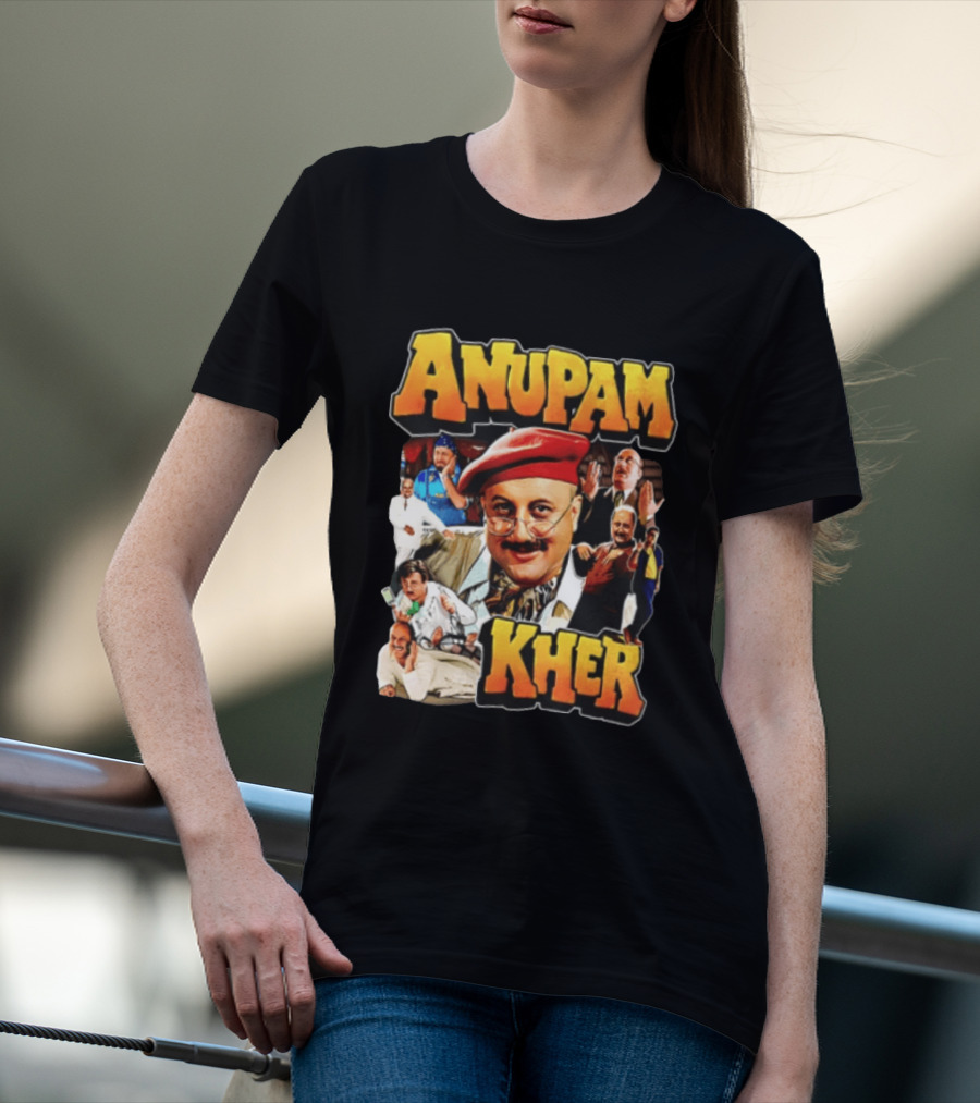 Anupam Kher Iconic Characters Collage T-Shirt