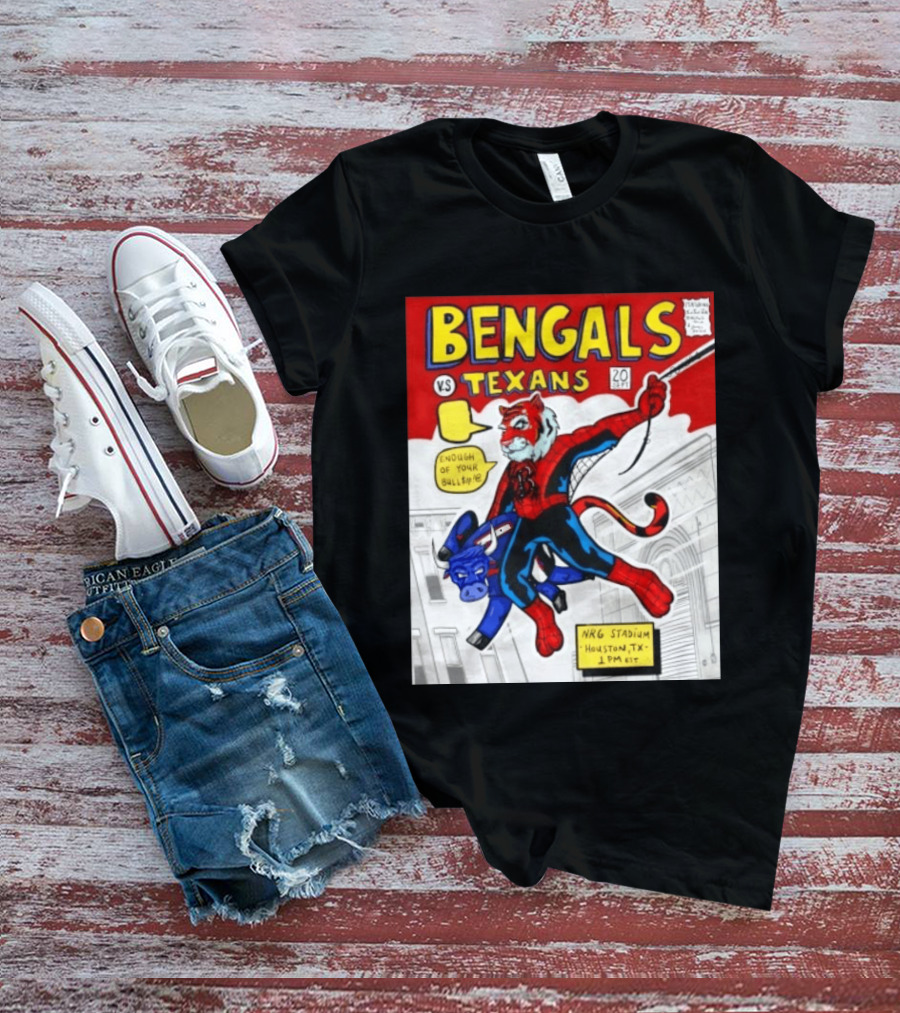 Bengals Vs Texans Week 2 Game Day NRG Stadium Houston 1PM EST Comic T-Shirt