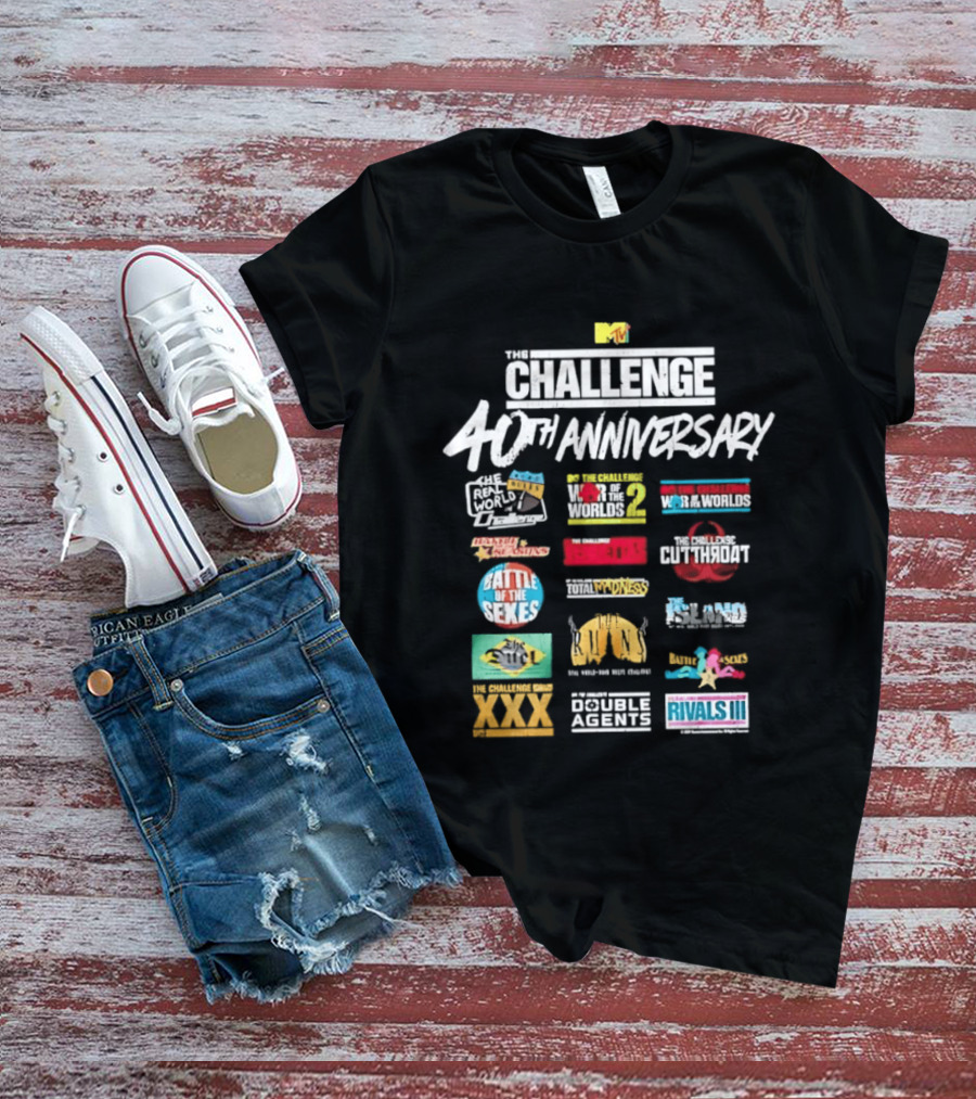 Challenge 40th Anniversary MTV Series Reality TV Road Rules Battle Of The Sexes Rivals III Gauntlet Inferno Ct Tamburello T-Shirt