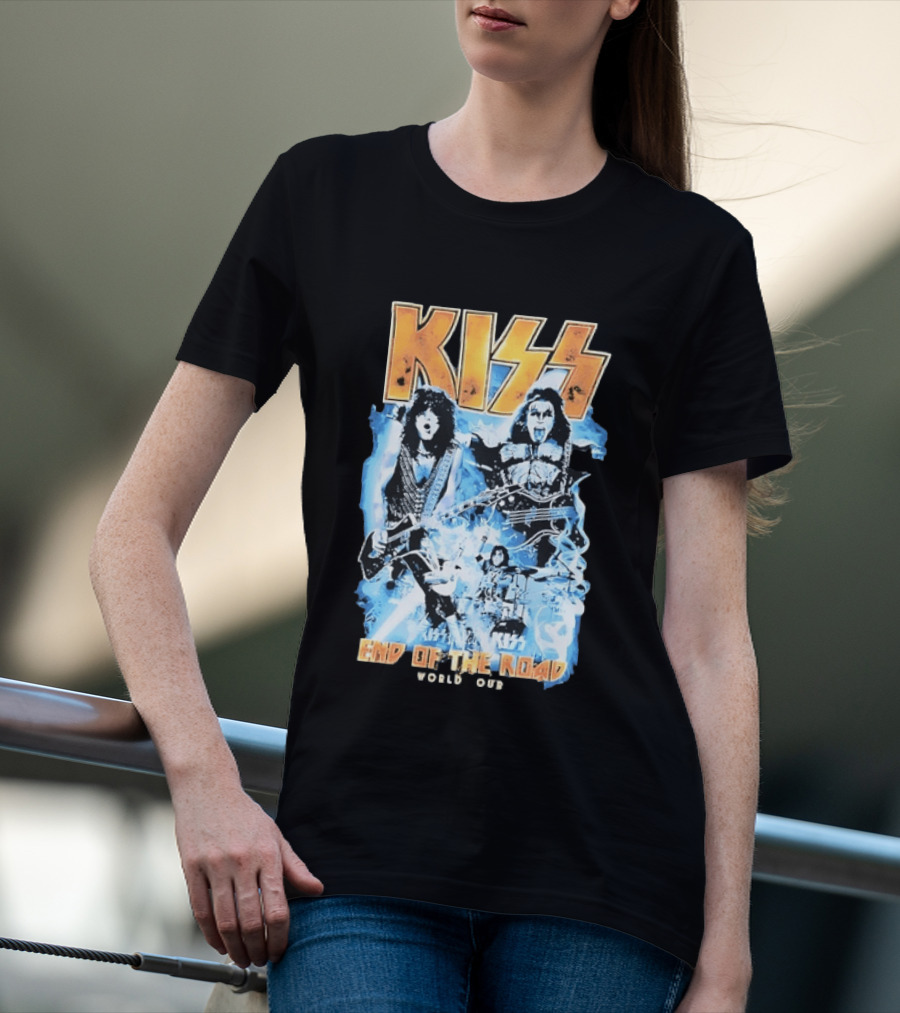 Kiss End Of The Road World Tour Rock Music Iconic Band Image T-Shirt