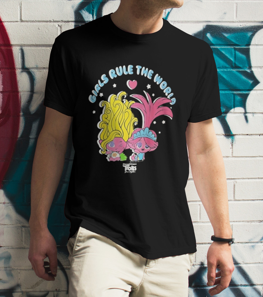 DreamWorks Trolls Band Together Girls Rule The World Bright Colorful T-Shirt