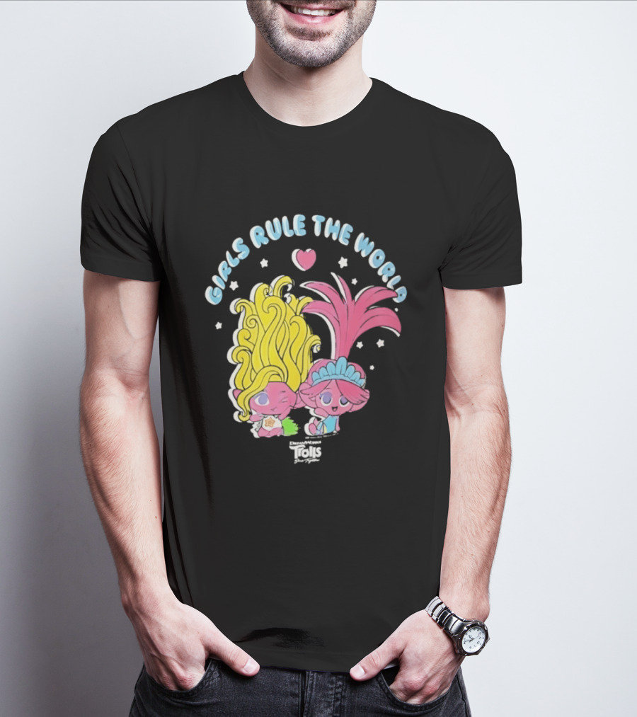 DreamWorks Trolls Band Together Girls Rule The World Bright Colorful T-Shirt