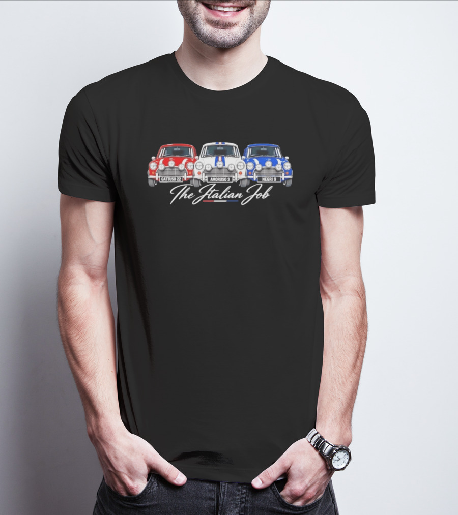 The Italian Job Gattuso 22 Amoruso 3 Negri 9 Mini Cooper Racing T-Shirt