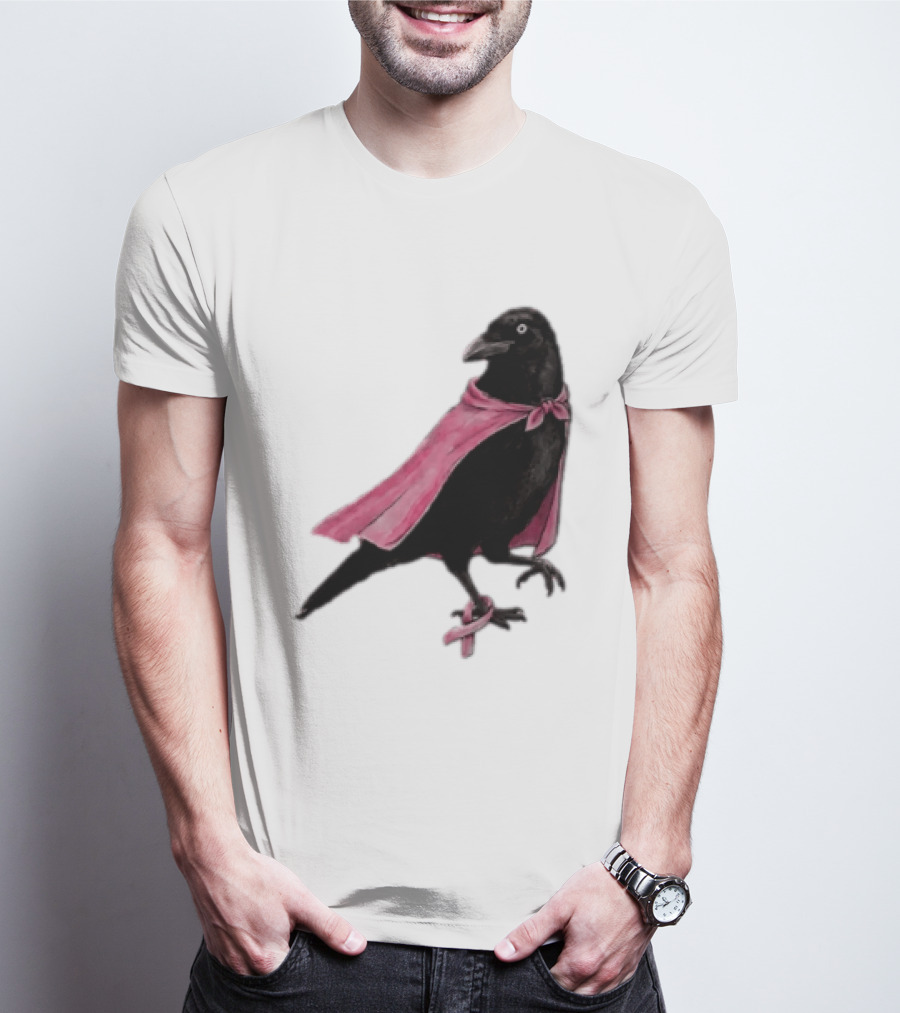 Breast Cancer Awareness Month Pink Ribbon Crow We Wear Pink In October T-Shirt