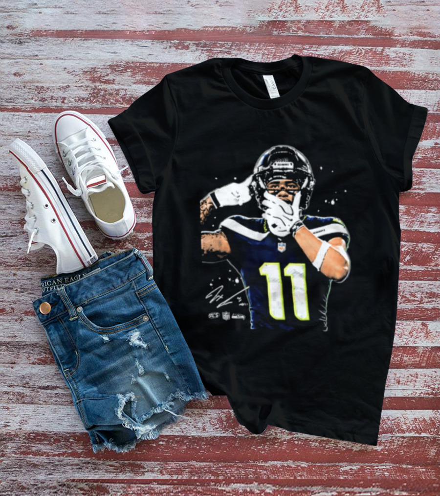 Geno Smith Seattle Seahawks Number 11 Pointing Gesture T-Shirt