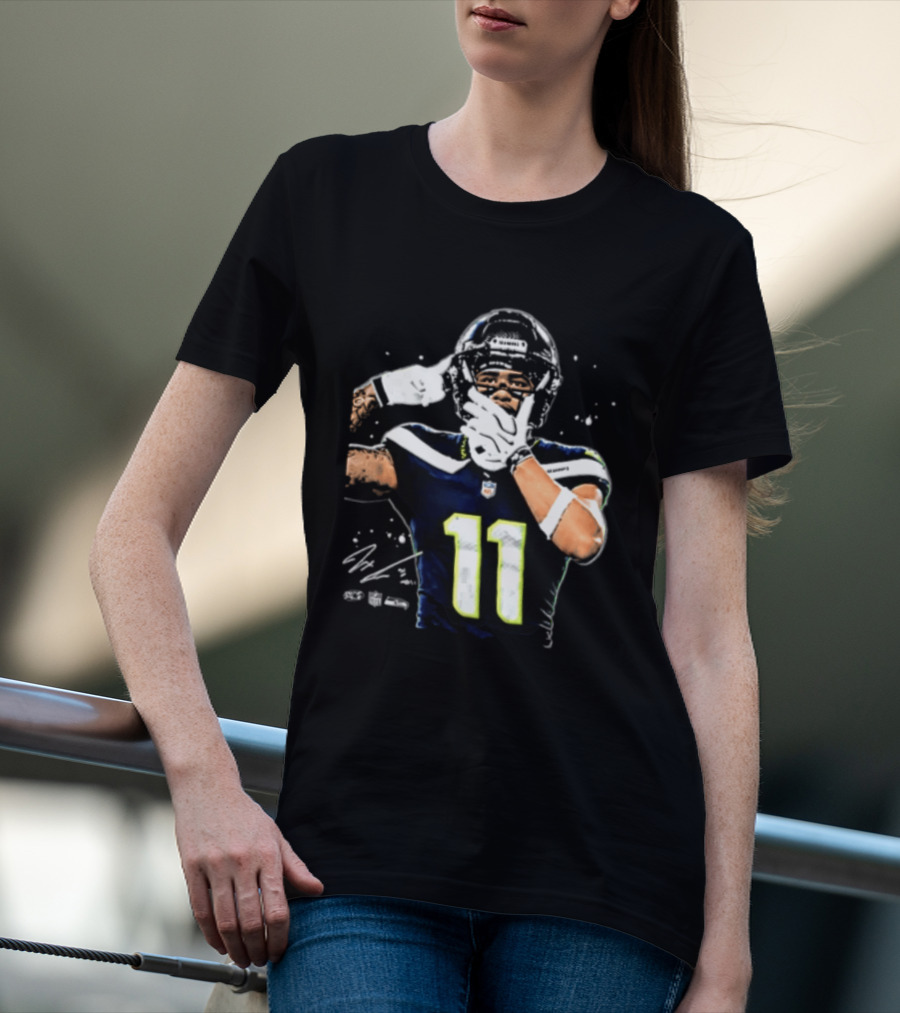 Geno Smith Seattle Seahawks Number 11 Pointing Gesture T-Shirt