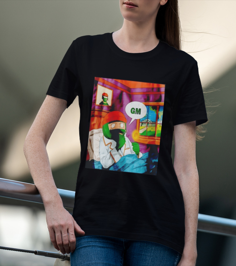 GM Crypto Morning Pepe Bitcoin Meme Blockchain T-Shirt