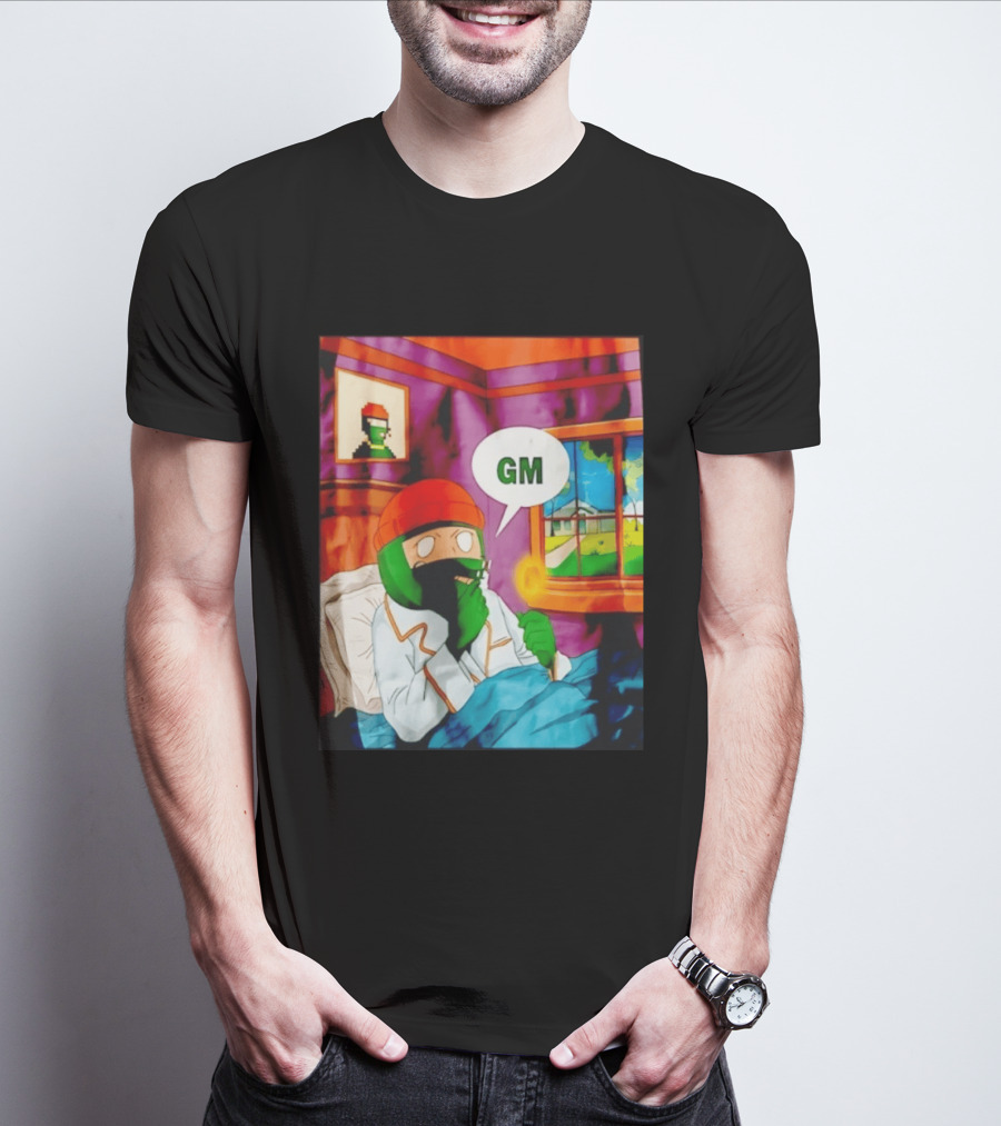 GM Crypto Morning Pepe Bitcoin Meme Blockchain T-Shirt