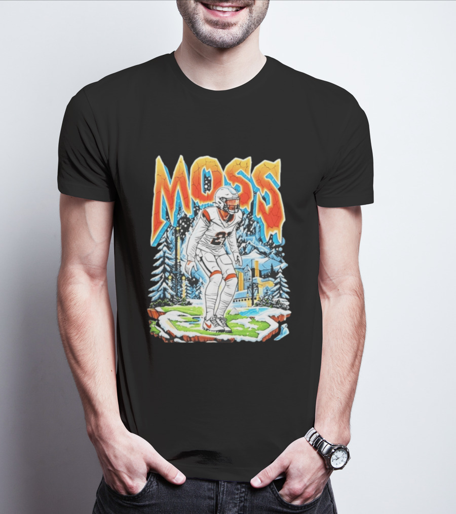 Randy Moss 21 Winter Scene Minnesota Vikings Legend T-Shirt