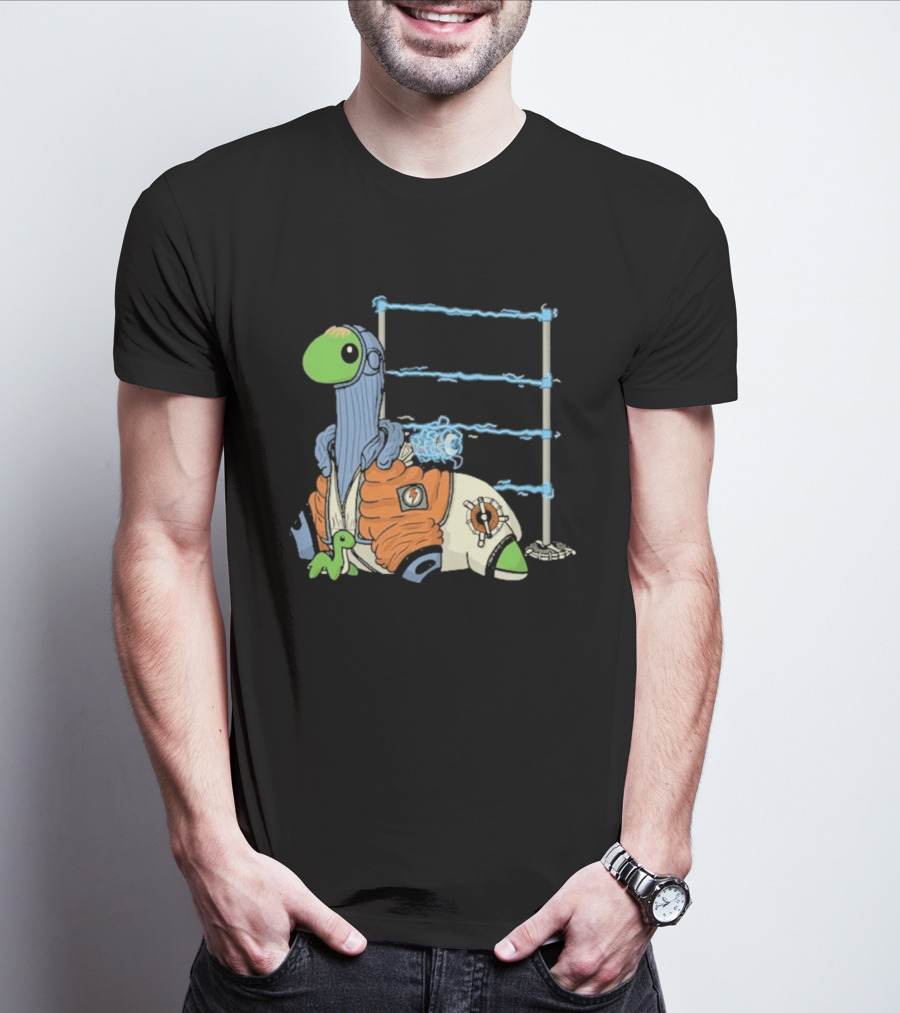 Wattson Nessie Apex Legends Character With Baby Nessie And Fences T-Shirt