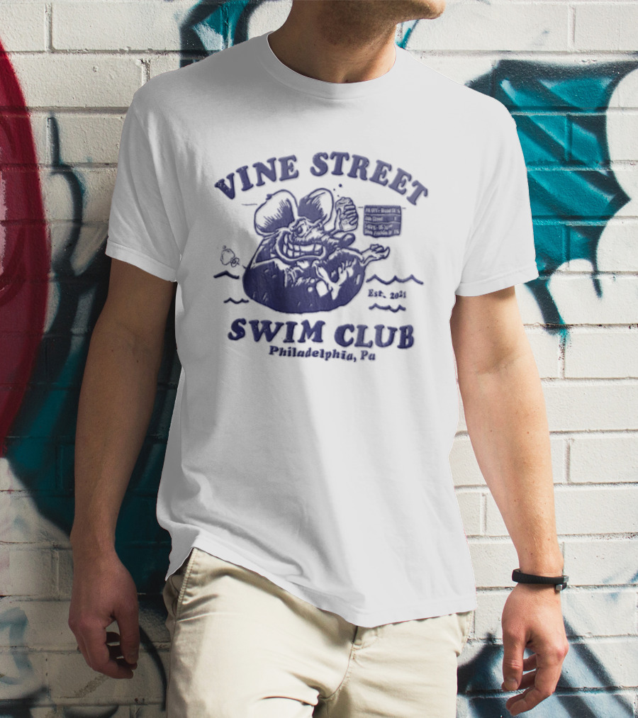 Vine Street Swim Club Philadelphia PA 2021 Rat Floating T-Shirt