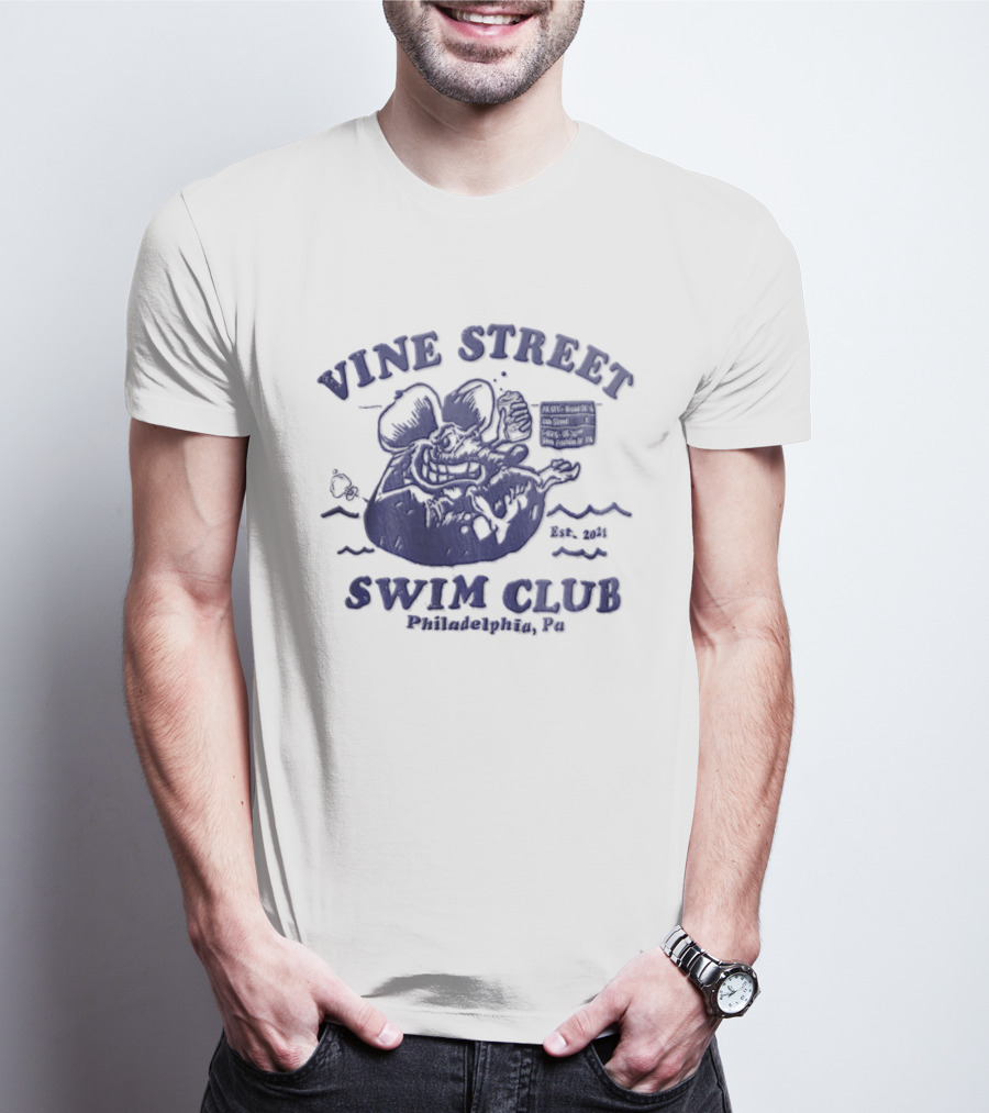 Vine Street Swim Club Philadelphia PA 2021 Rat Floating T-Shirt