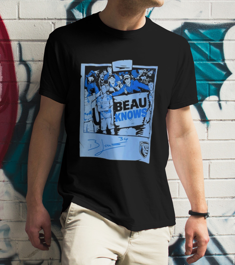 Beau Knows San Jose Earthquakes Soccer Fan Art Blue Signature T-Shirt