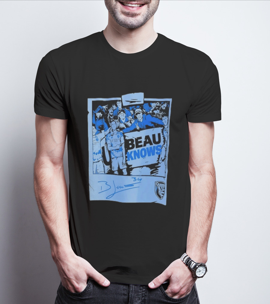 Beau Knows San Jose Earthquakes Soccer Fan Art Blue Signature T-Shirt