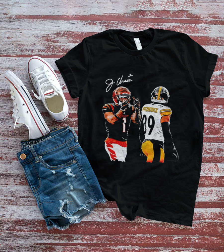 Ja'Marr Chase Vs Minkah Fitzpatrick Cincinnati Bengals Pittsburgh Steelers Football Matchup T-Shirt