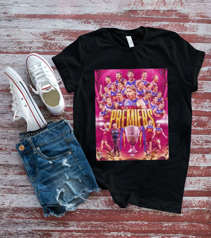 Brisbane Lions AFL 2026 Premiers Premiership Cup Celebration T-Shirt
