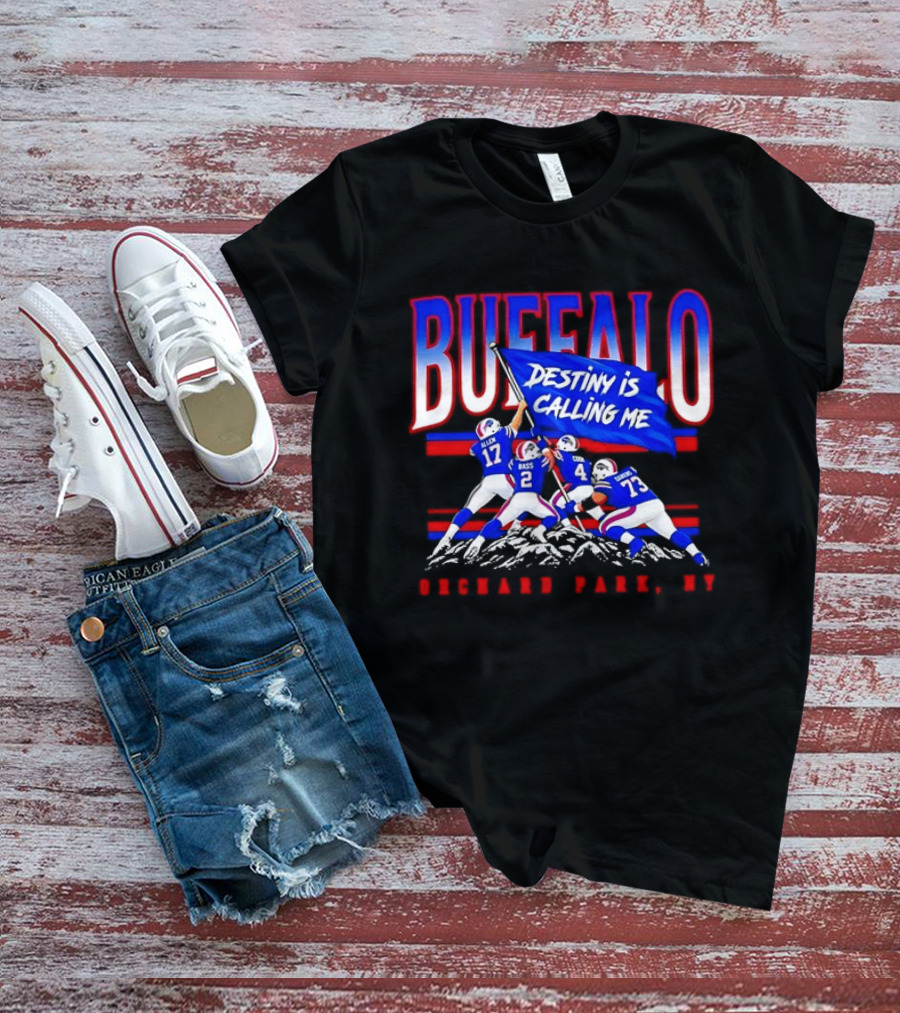 Buffalo Destiny Is Calling Me Allen Bass Cook Dawkins Orchard Park NY T-Shirt