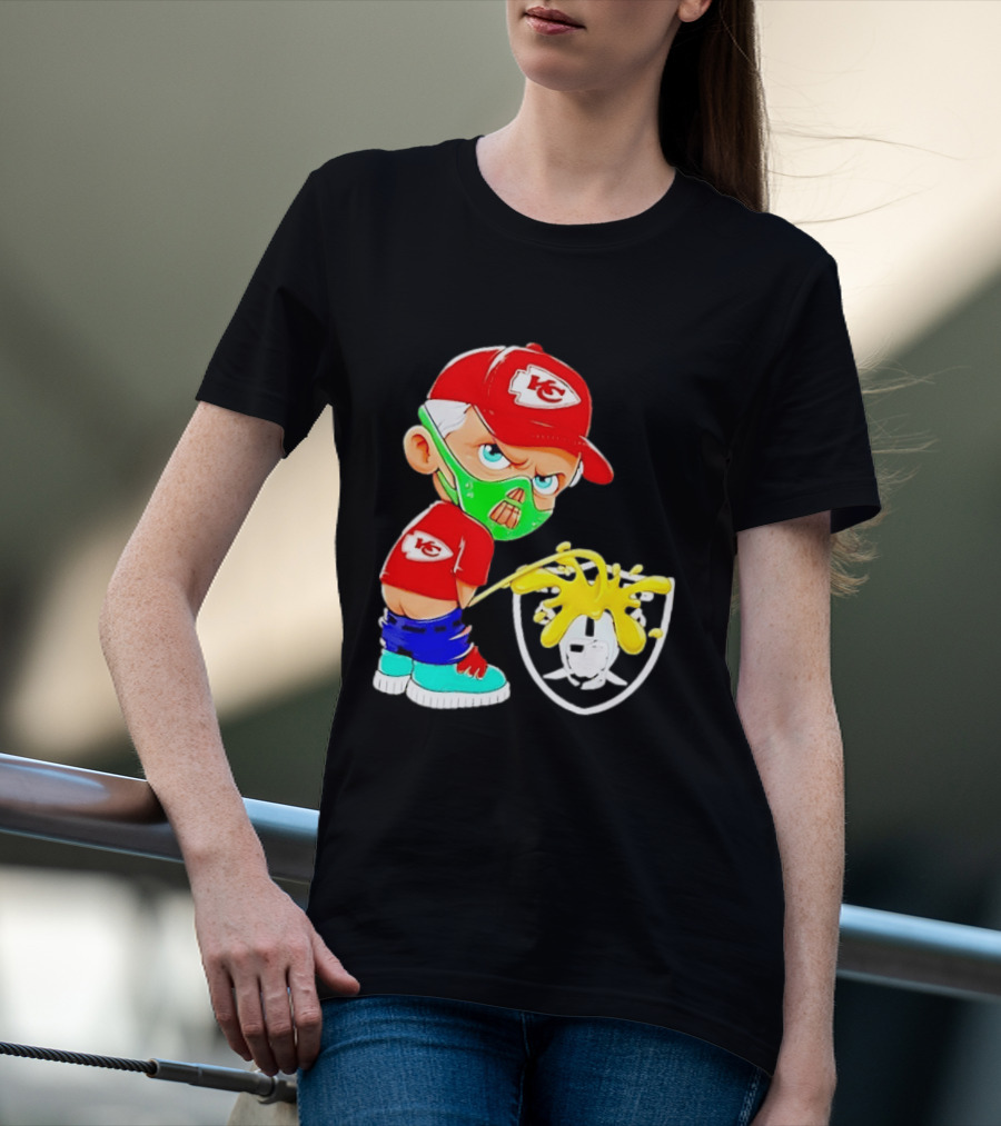 Kansas City Chiefs Fan Cartoon Rivalry With Las Vegas Raiders T-Shirt