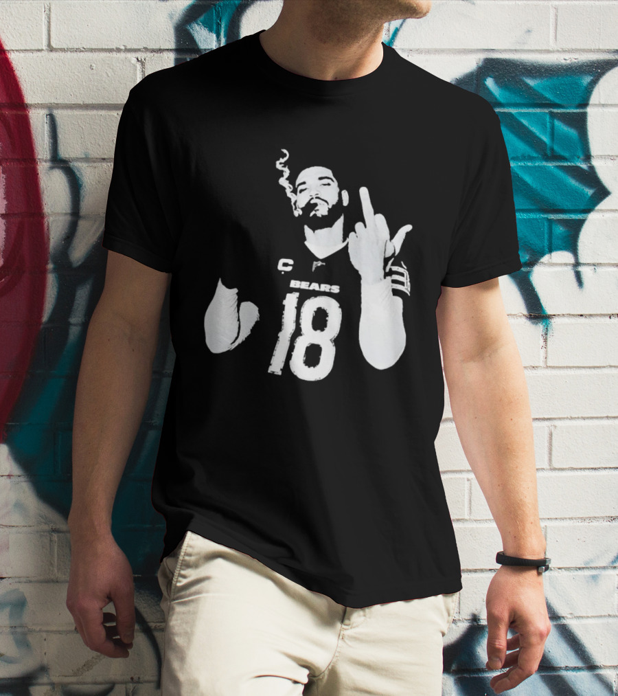 Chicago Bears 18 Player Cigar Beer Gesture Sports Fan T-Shirt