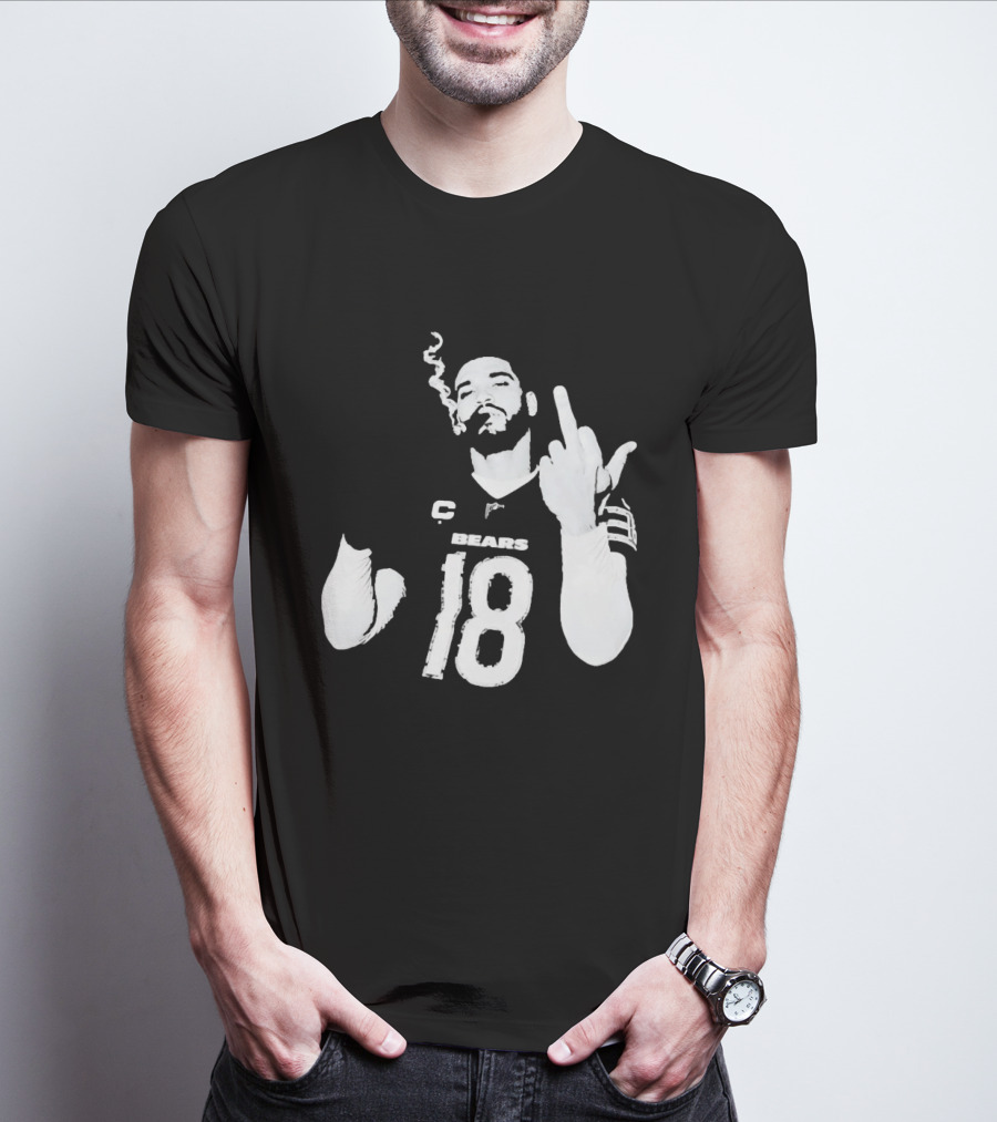 Chicago Bears 18 Player Cigar Beer Gesture Sports Fan T-Shirt