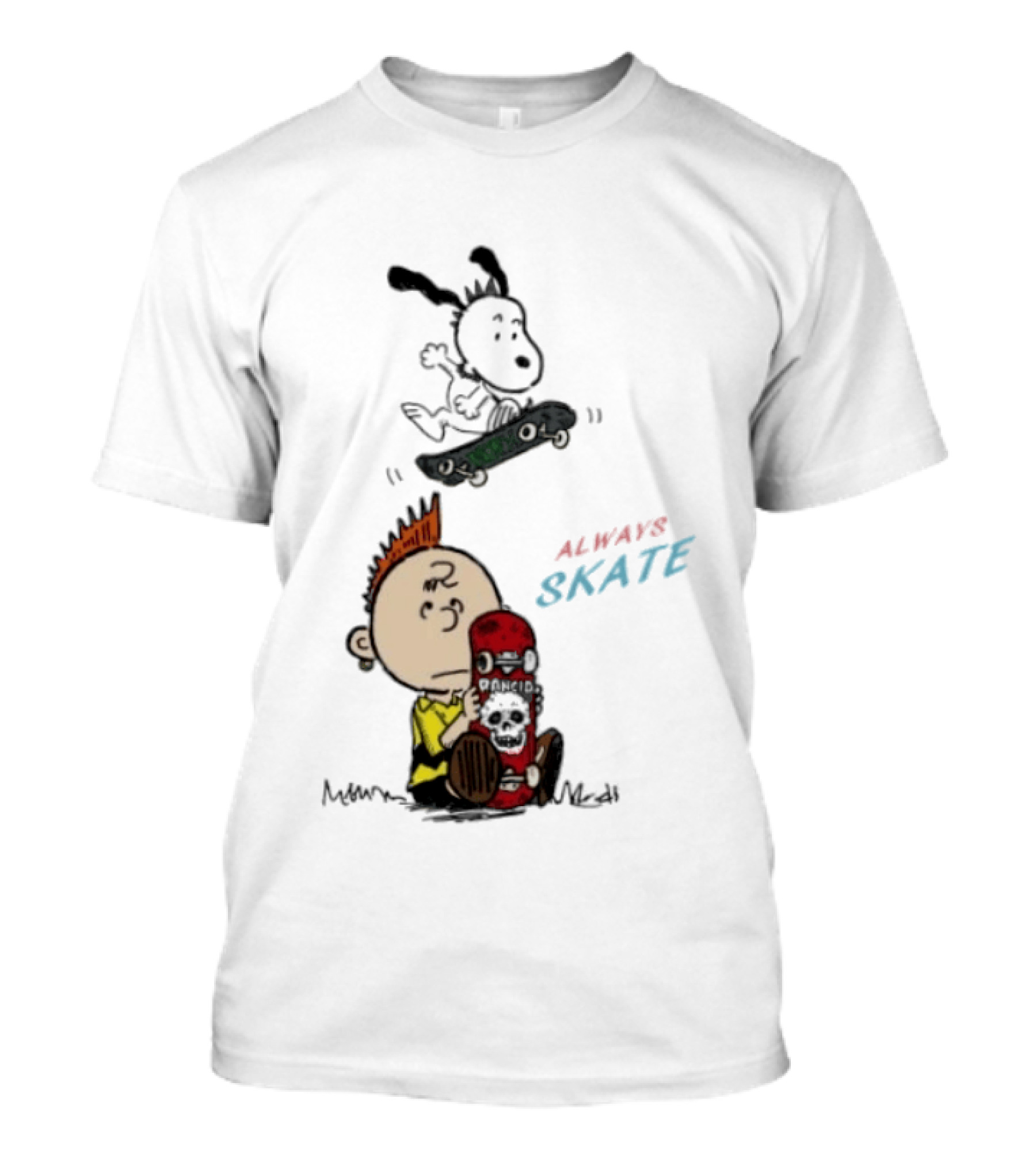 Charlie Brown Snoopy Always Skate NOFX Rancid T-Shirt