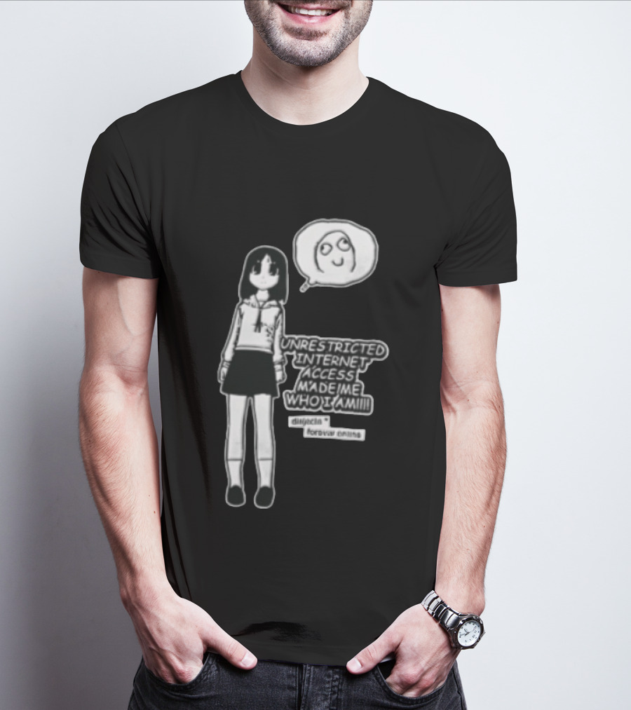 Lucky Star Kagami Hiiragi Unrestricted Internet Access Forever Anime Distincta T-Shirt