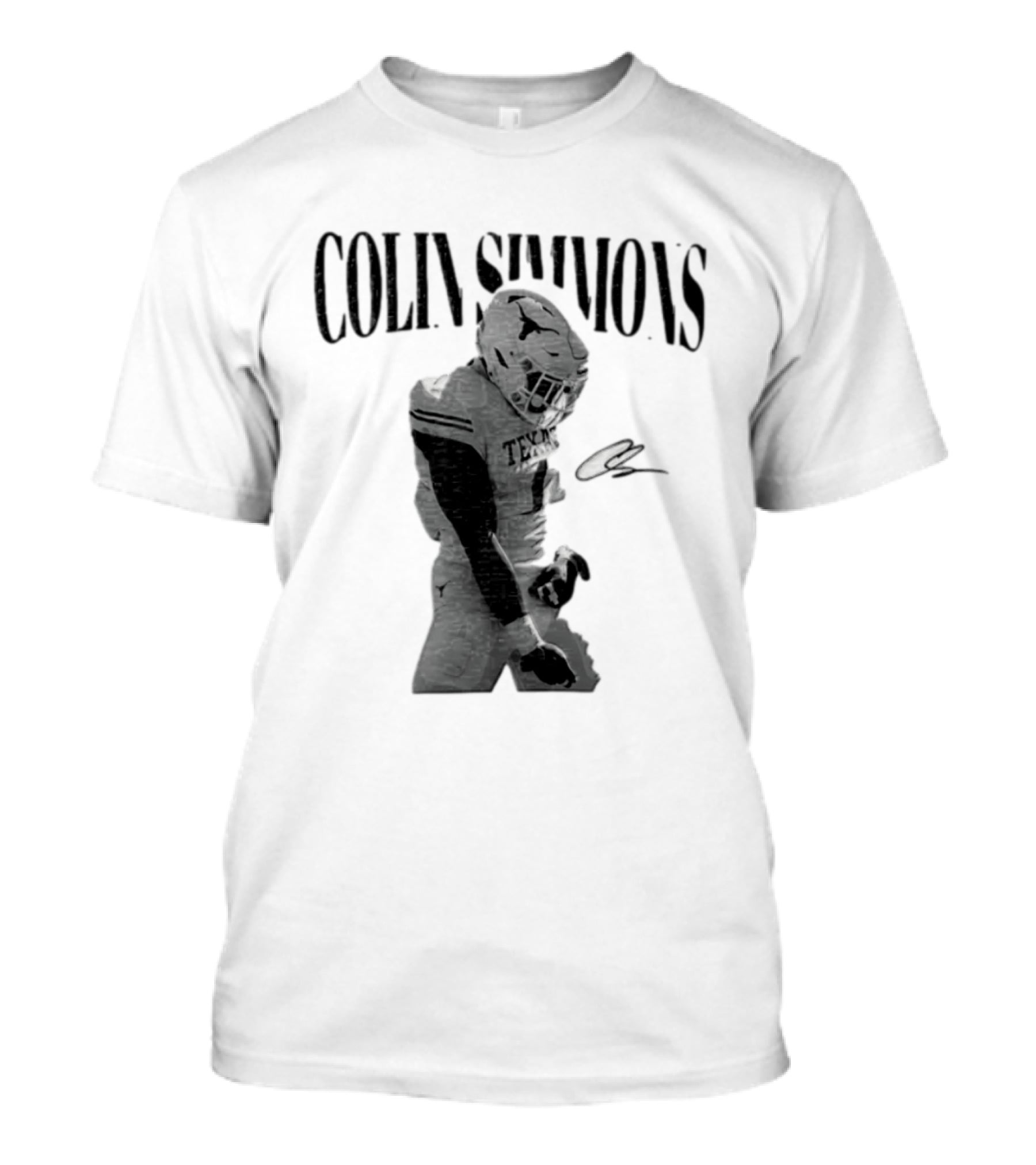 Colin Simmons Texas Longhorns Football Grotesque Sack Celly T-Shirt