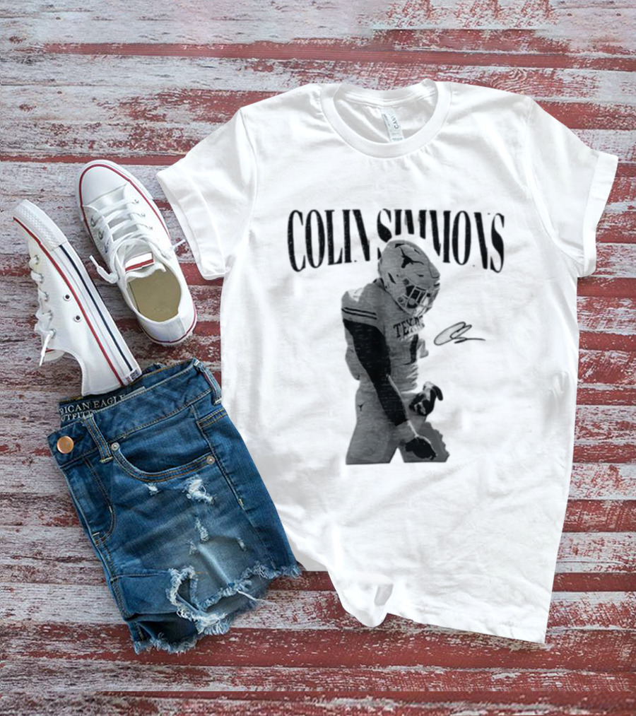 Colin Simmons Texas Longhorns Football Grotesque Sack Celly T-Shirt