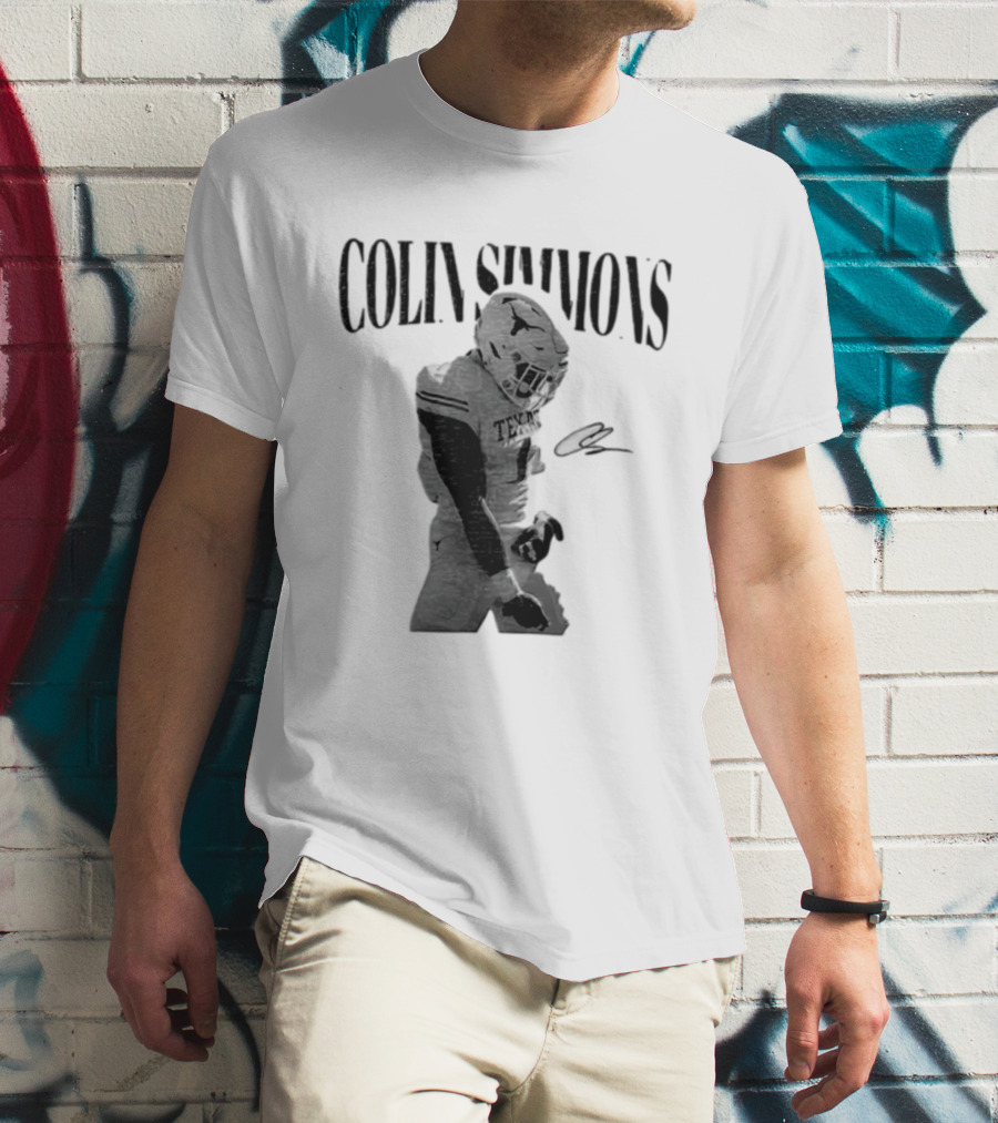 Colin Simmons Texas Longhorns Football Grotesque Sack Celly T-Shirt