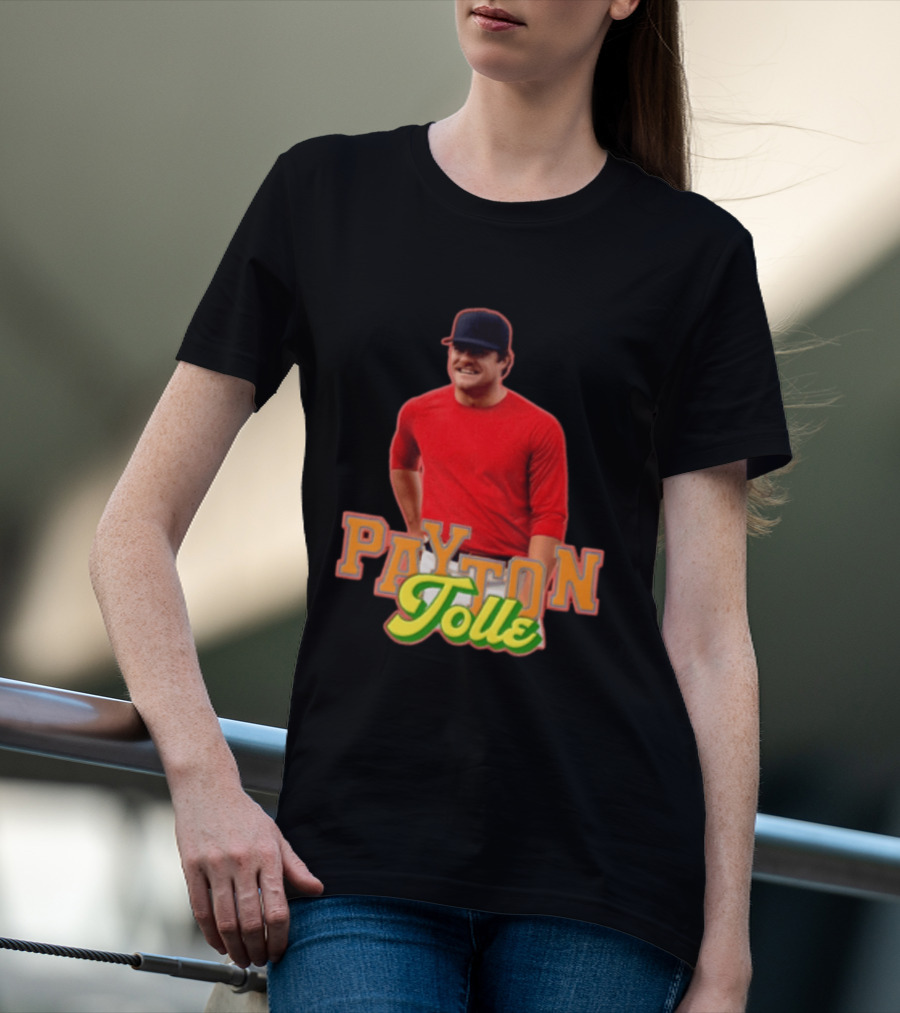 Payton Tolle Smiling Wearing Red With Baseball Cap T-Shirt