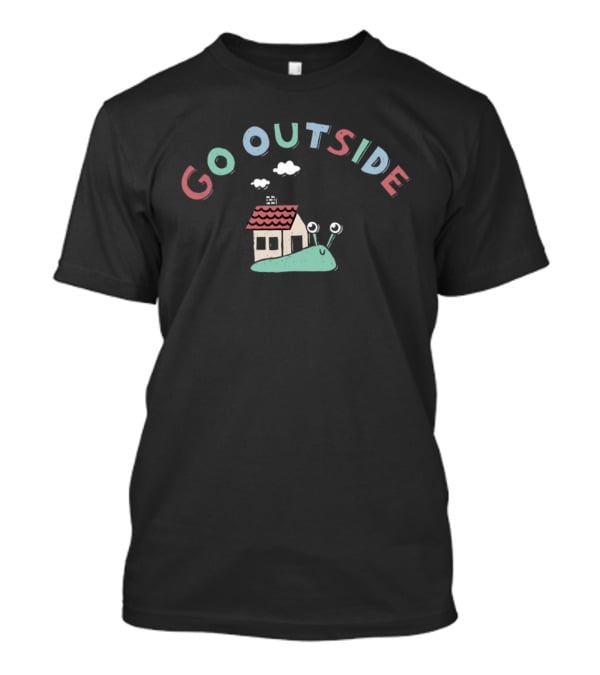 Go Outside Snail With House And Clouds Nature Cartoon T-Shirt