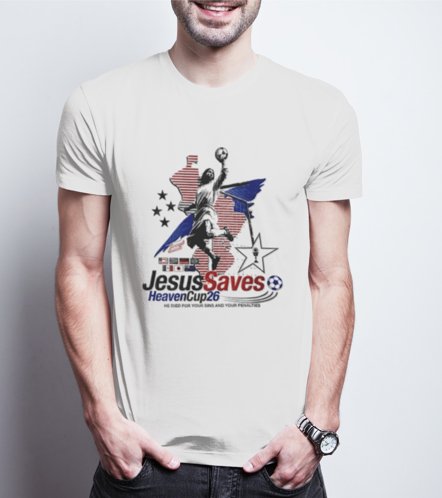 Jesus Saves Heaven Cup 26 Basketball Stars And Stripes T-Shirt