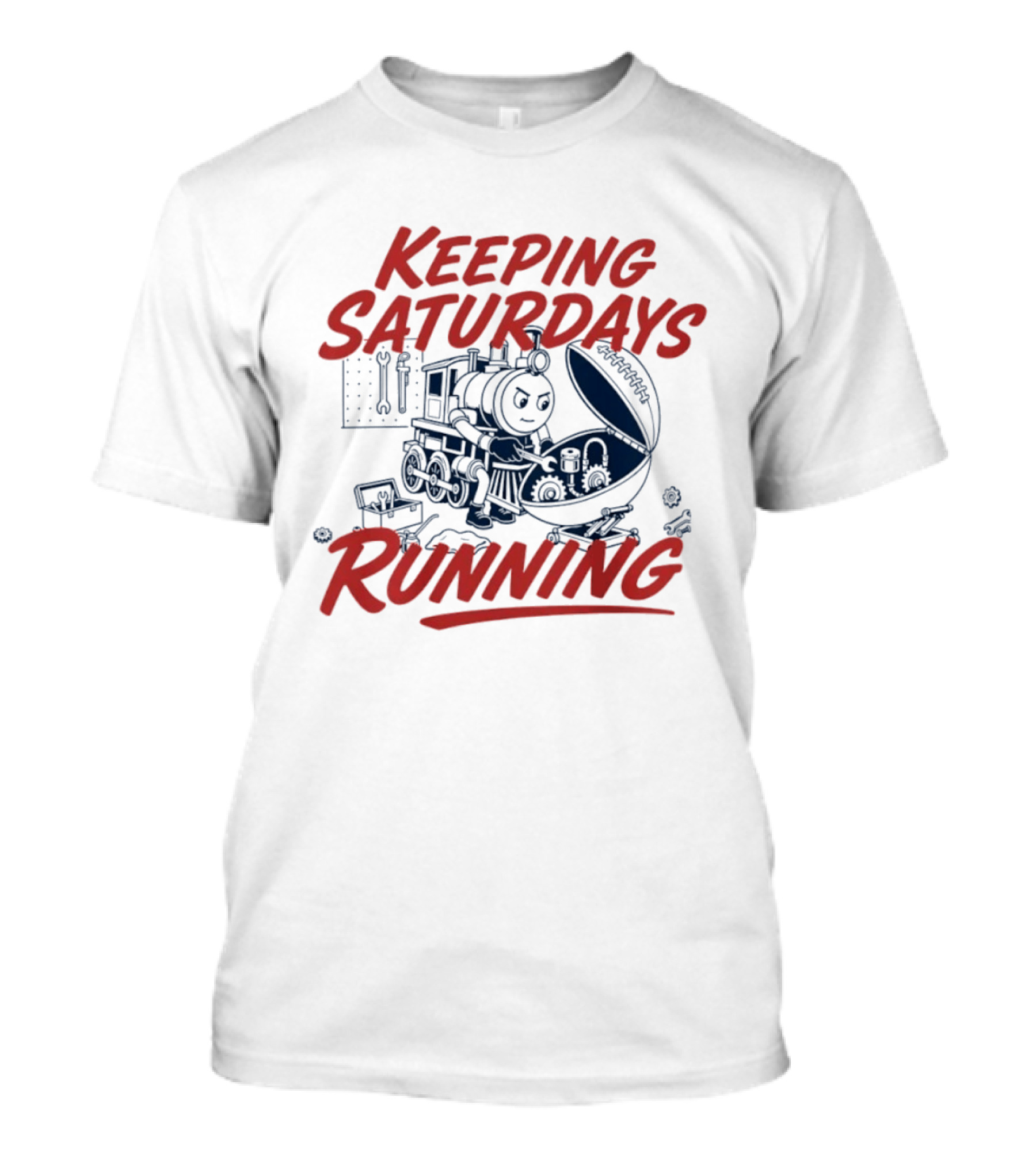 Keeping Saturdays Running Football Train Mechanic Football Train Mechanic Football Train Mechanic T-Shirt