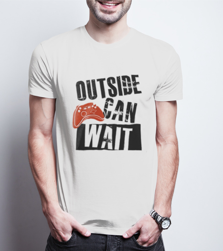 Outside Can Wait Video Game Controller T-Shirt