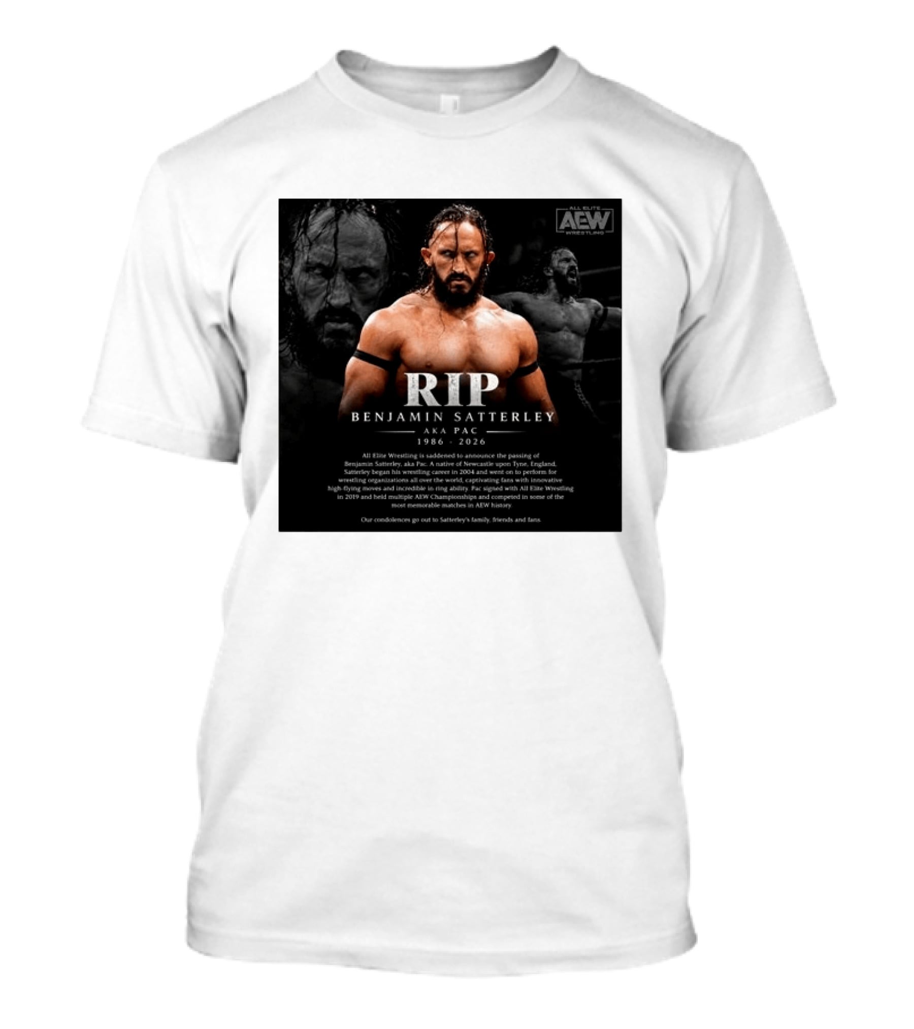 RIP Benjamin Satterley Aka Pac 1986 2026 AEW Wrestling T-Shirt