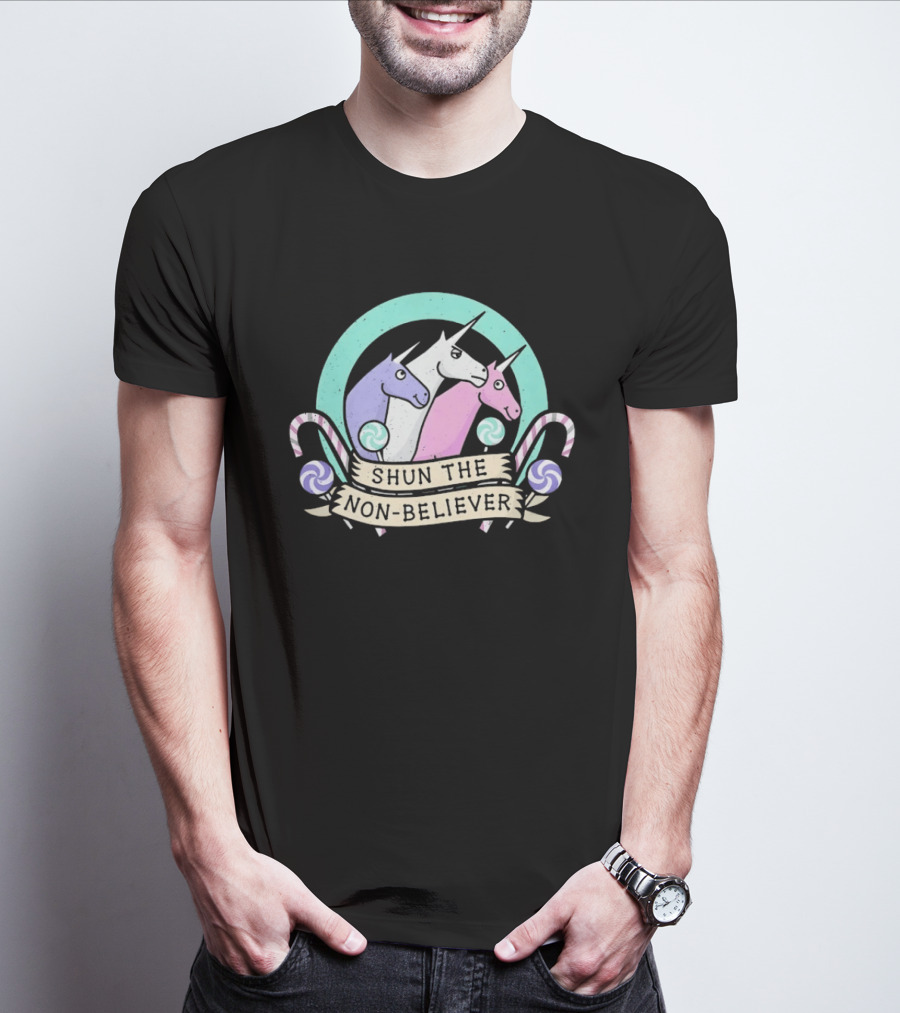 Unicorns Shun The Non Believer Pastel Candy T-Shirt