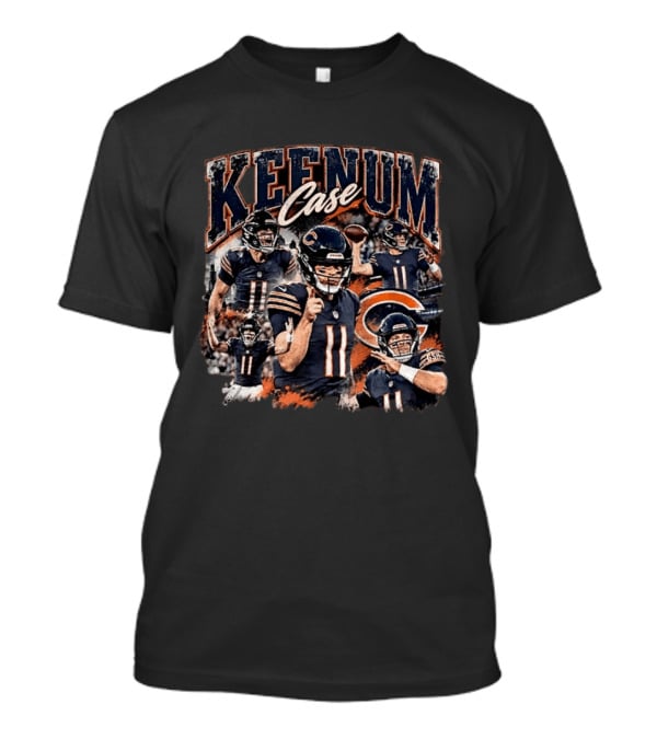 Case Keenum Chicago Bears 90s Bootleg Style Football Montage T-Shirt