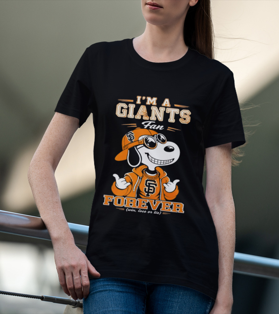 Snoopy I'm A Giants Fan Forever San Francisco Peanuts Baseball T-Shirt