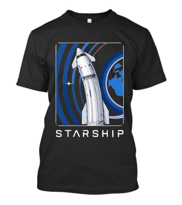 Starship Orbital Flight SpaceX Earth Trajectory T-Shirt